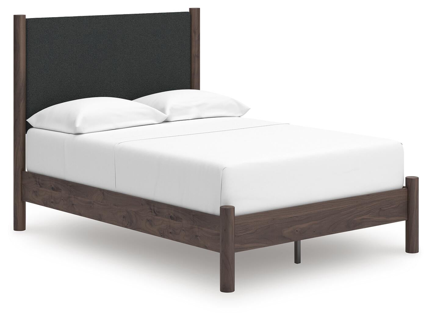 Pamytta  Upholstered Panel Platform Bed, Dresser And Mirror
