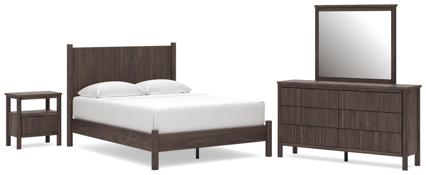 Pamytta  Panel Platform Bed, Dresser, Mirror And Nightstand