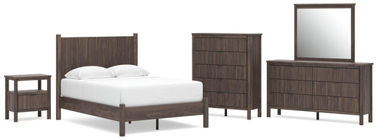 Pamytta  Panel Platform Bed, Dresser, Mirror, Chest And Nightstand