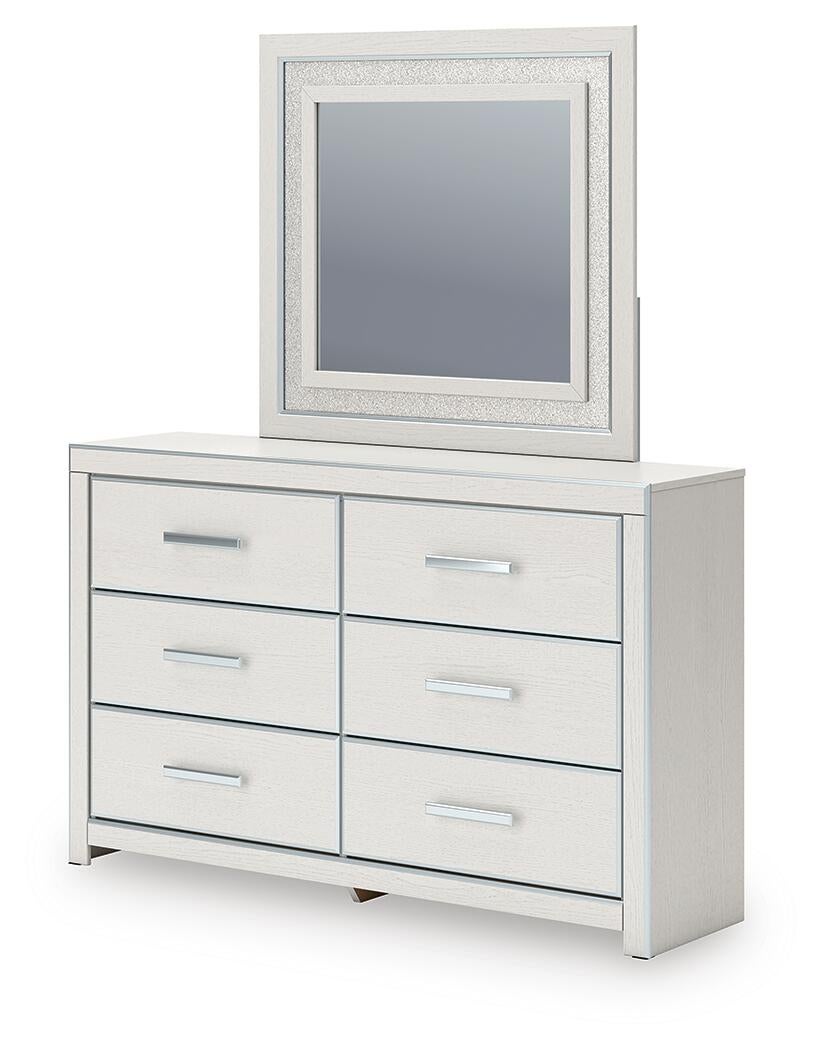 Zuraleus  Upholstered Panel Platform Bed, Dresser, Mirror And Nightstand