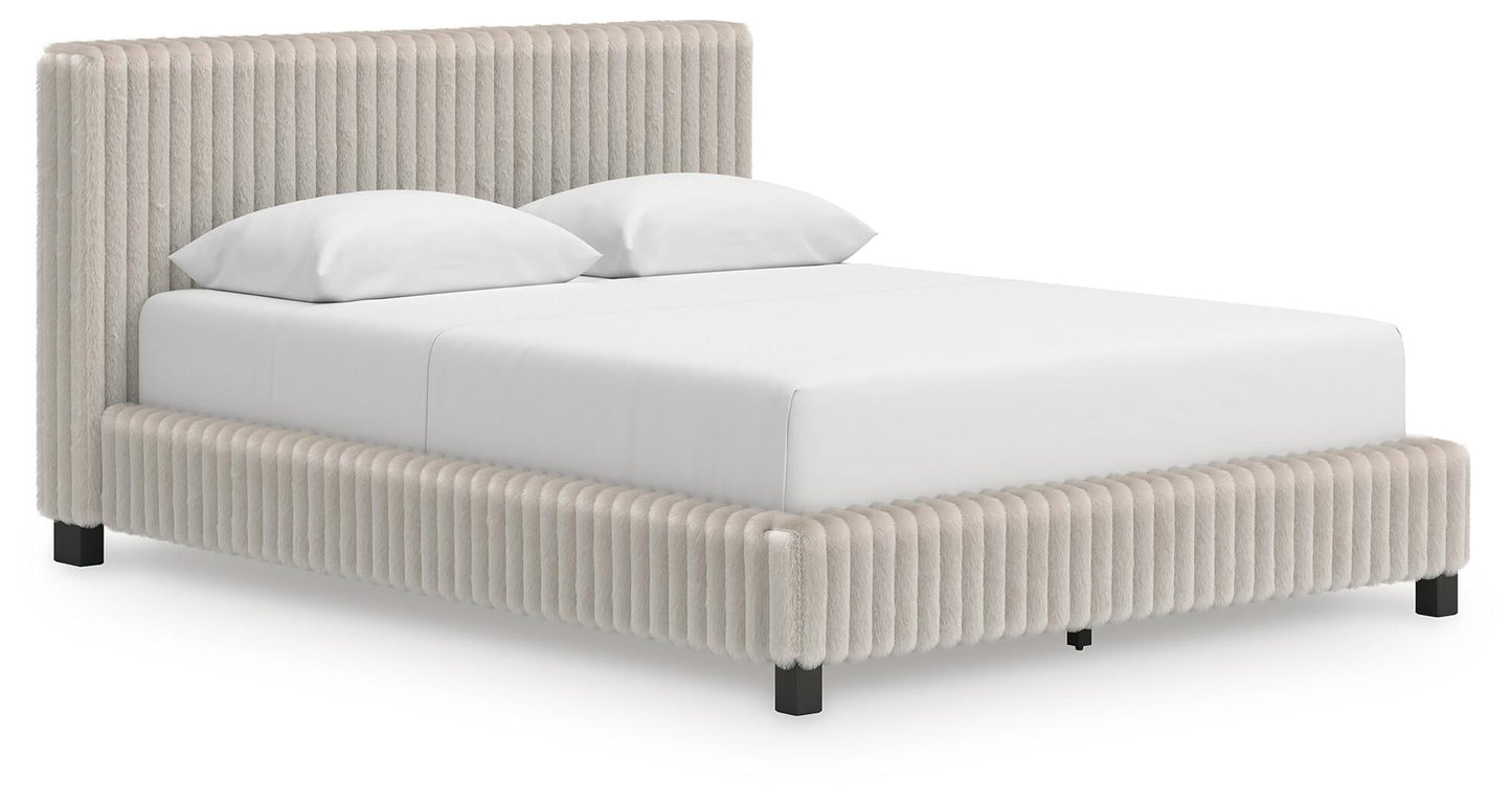 Zuraleus  Upholstered Bed, Dresser, Mirror, Chest And Nightstand
