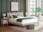 Cielden California  Upholstered Bed With Roll Slats, Dresser And Mirror