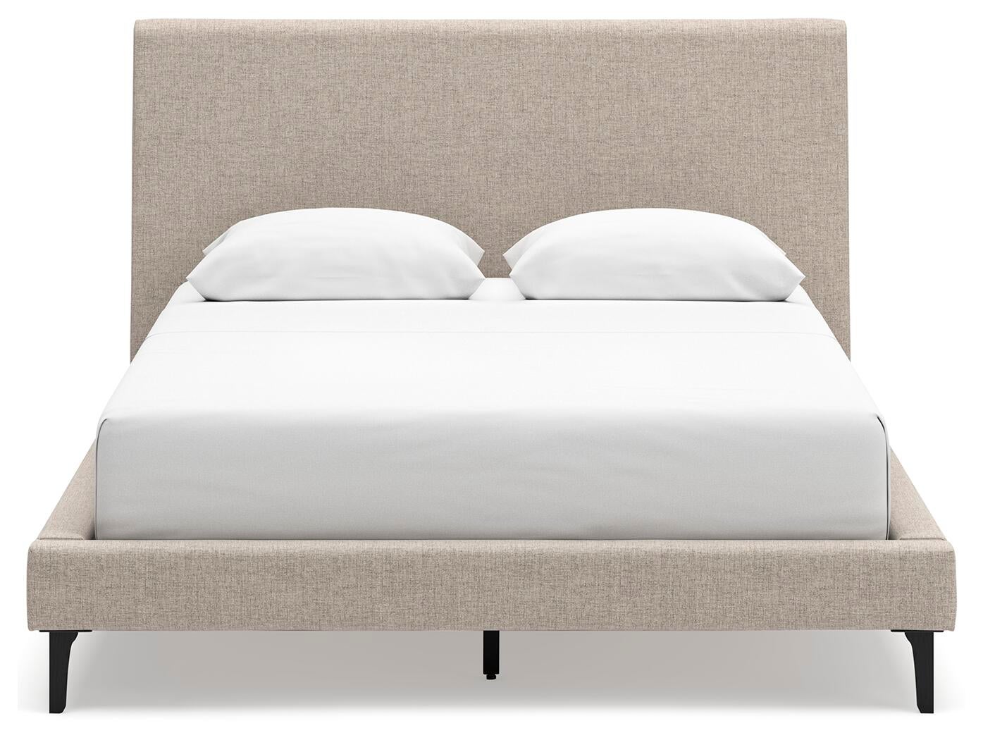 Cielden  Upholstered Bed With Roll Slats, Dresser And Mirror
