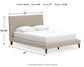Cielden  Upholstered Bed With Roll Slats, Dresser And Mirror