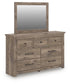 Rusticott  Panel Bed With Mirrored Dresser