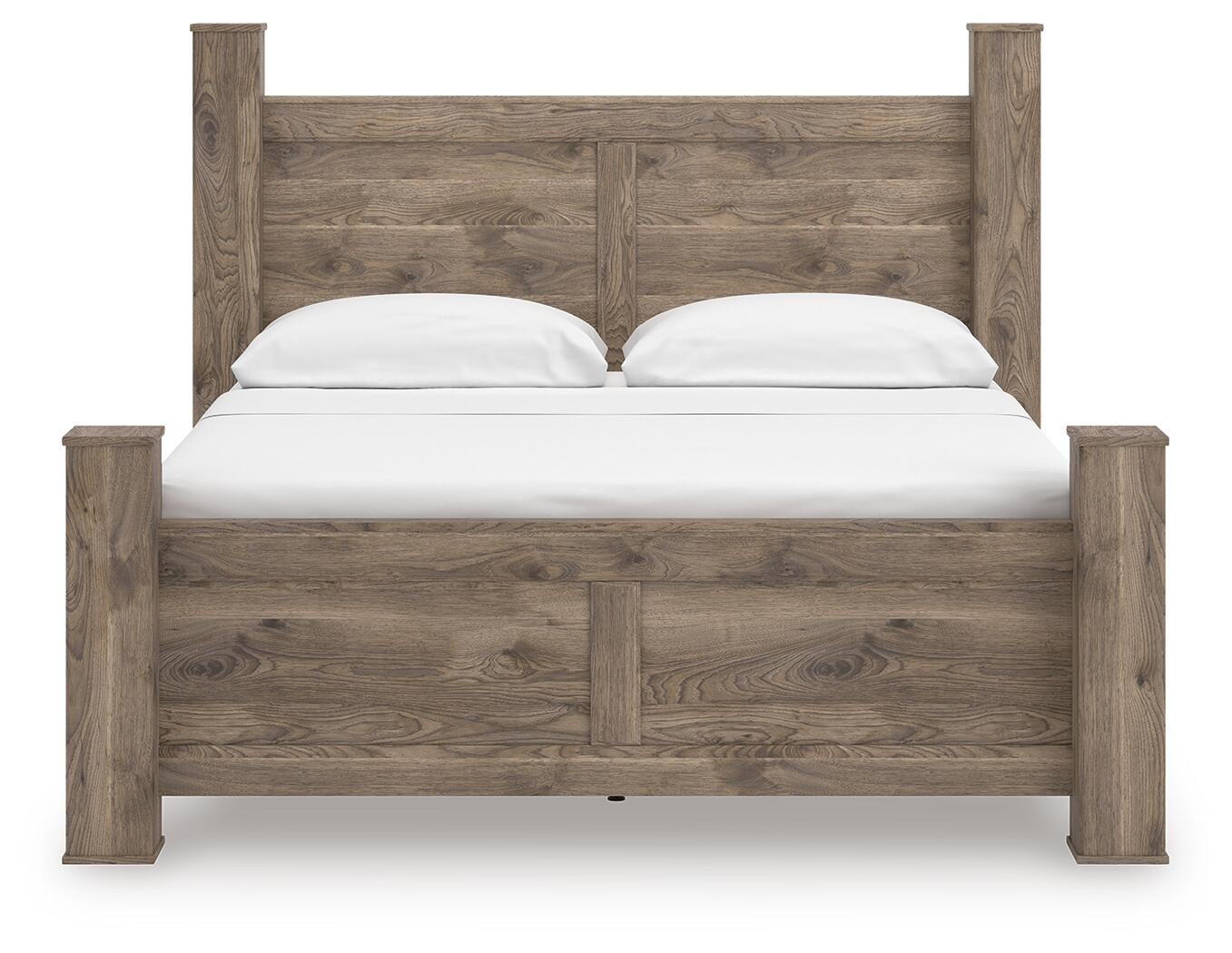 Rusticott  Poster Bed, Dresser, Mirror And Nightstand