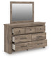 Rusticott  Poster Bed With Mirrored Dresser And Nightstand