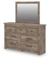Rusticott  Panel Bed With Mirrored Dresser And Nightstand