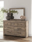 Rusticott  Panel Bed With Mirrored Dresser