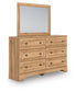Aleaport  Panel Bed With Mirrored Dresser