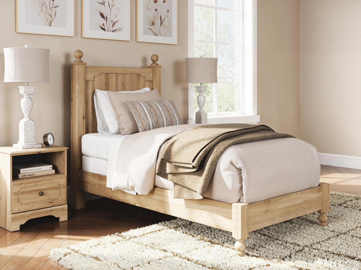 Aleaport  Panel Bed With Mirrored Dresser