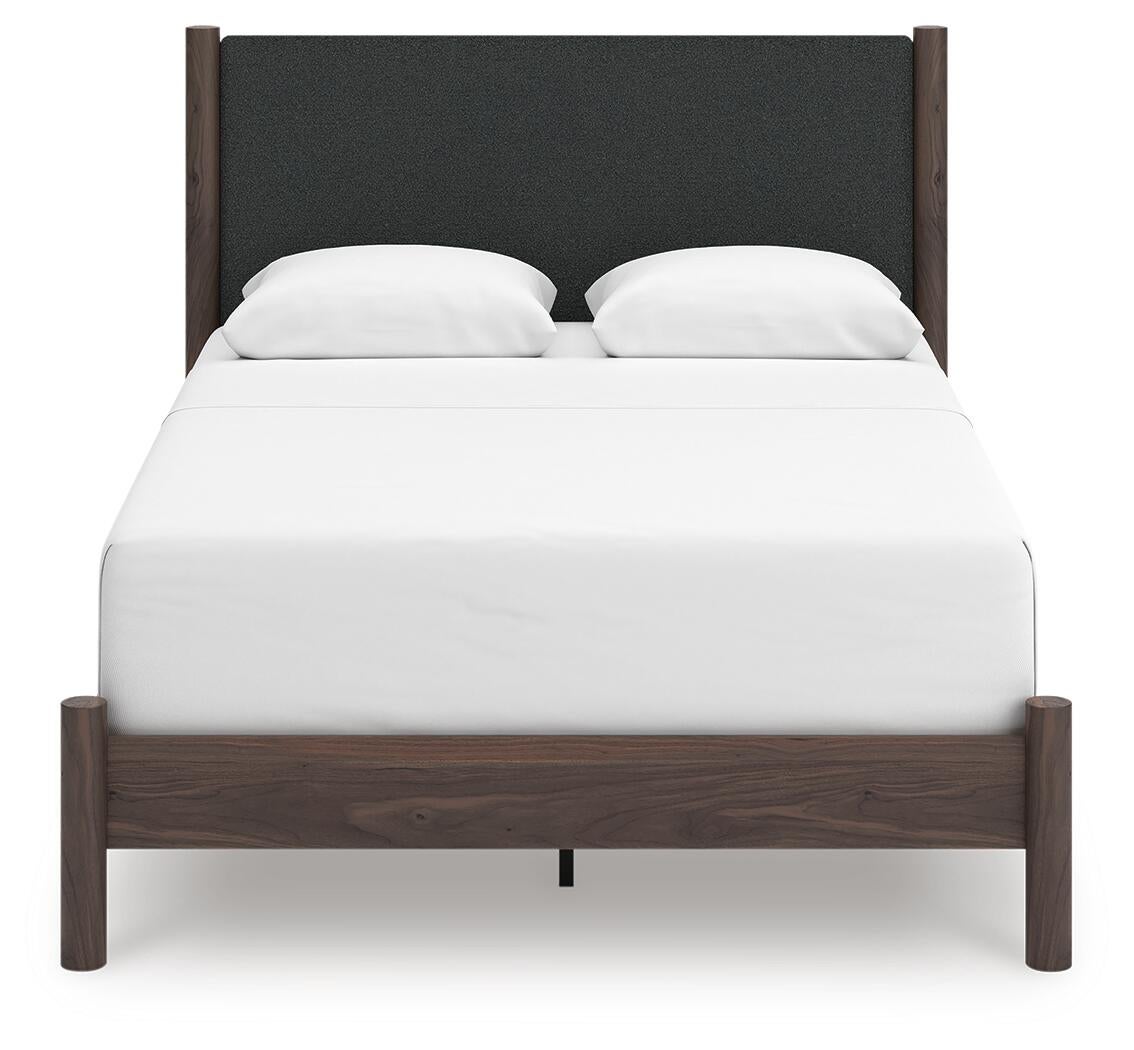Pamytta  Upholstered Panel Bed, Dresser, Mirror, Chest And Nightstand