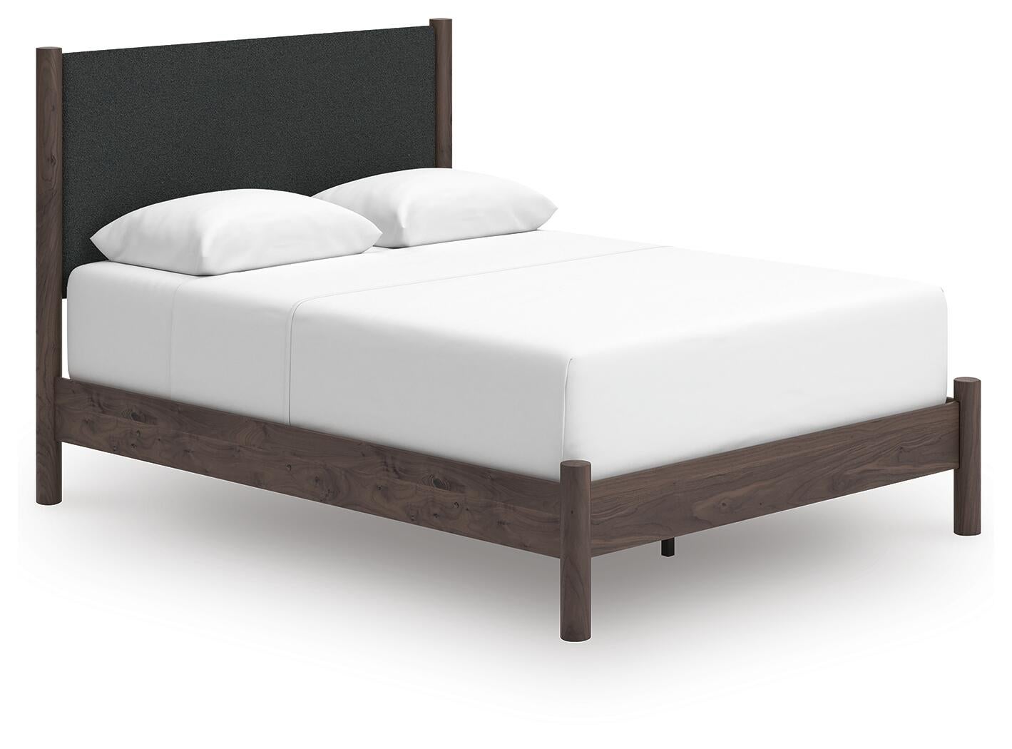 Pamytta  Upholstered Panel Bed, Dresser And Mirror