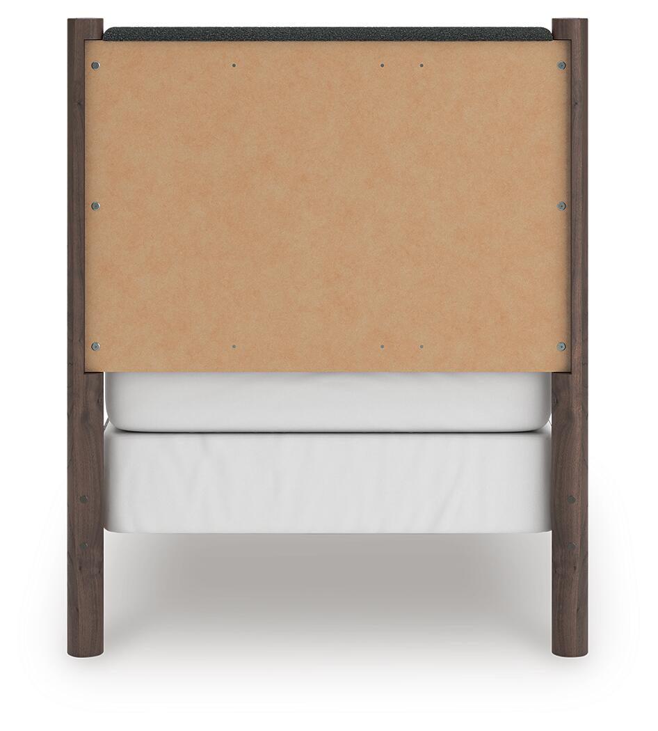 Pamytta  Upholstered Panel Bed, Dresser, Mirror And Nightstand