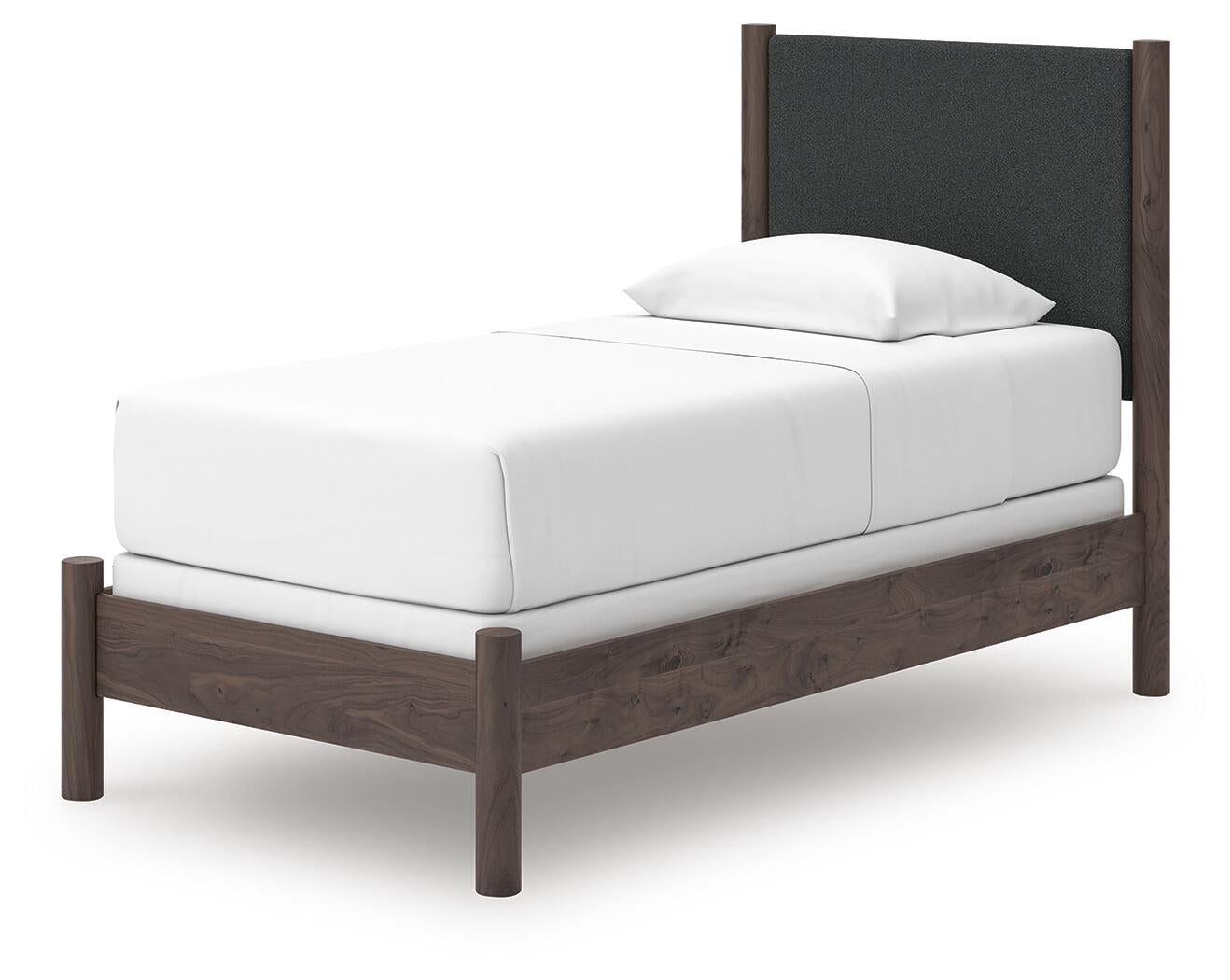 Pamytta  Upholstered Panel Bed, Dresser, Mirror And Nightstand