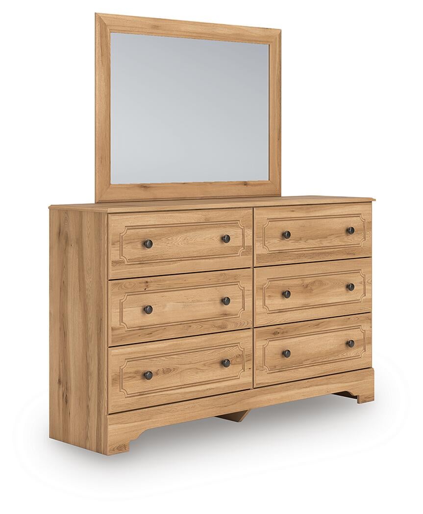 Aleaport  Panel Bed With Mirrored Dresser