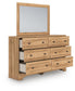 Aleaport  Panel Bed With Mirrored Dresser