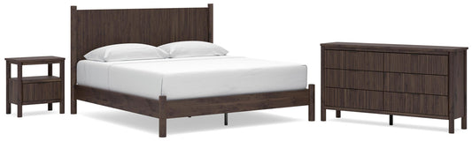 Pamytta  Panel Platform Bed, Dresser, Mirror And Nightstand