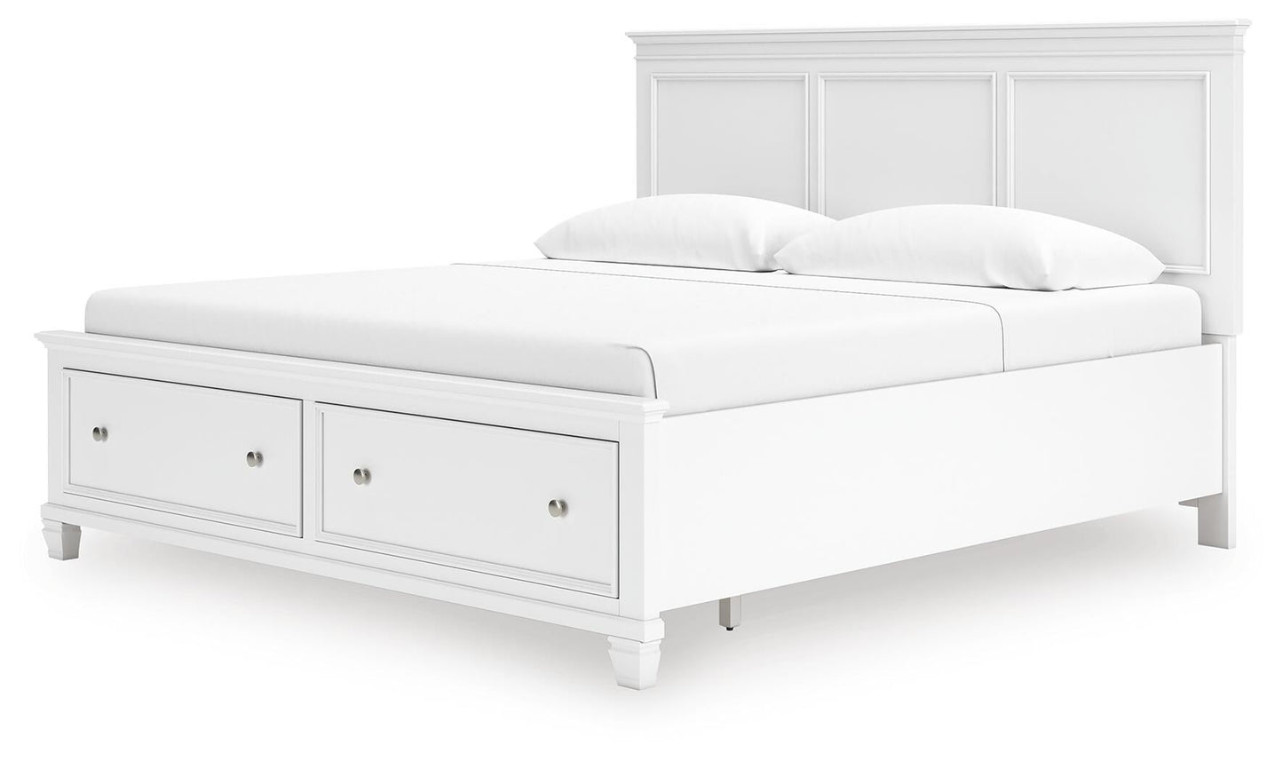 Fortman  Panel Storage Bed With Mirrored Dresser And Nightstand
