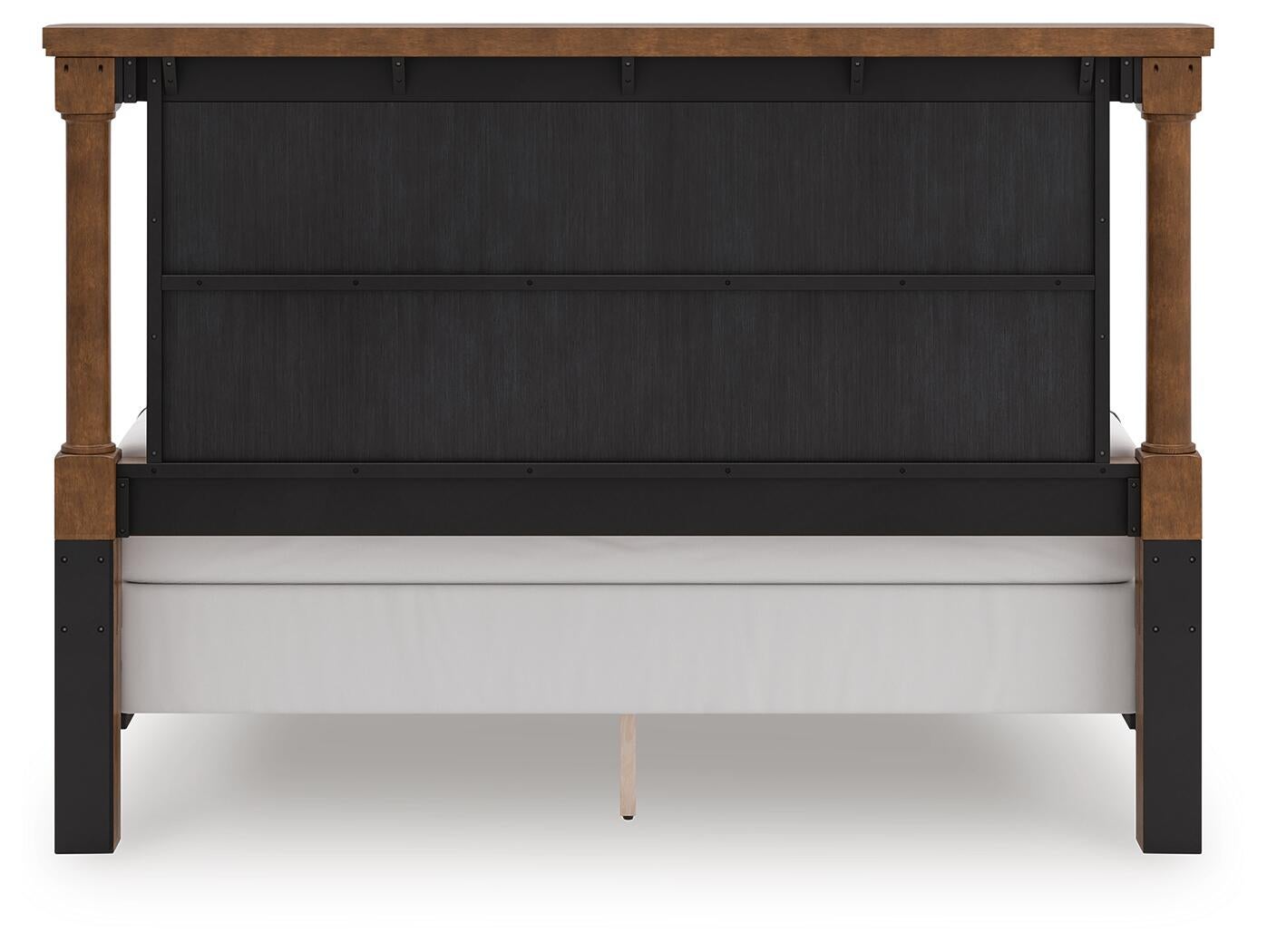 Rowlenstown  Poster Bed With Mirrored Dresser And Nightstand