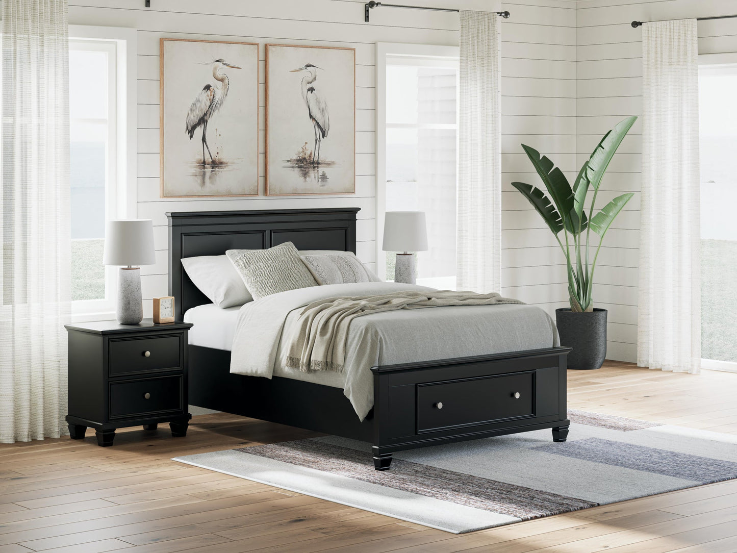Lanolee  Panel Storage Bed, Dresser And Mirror