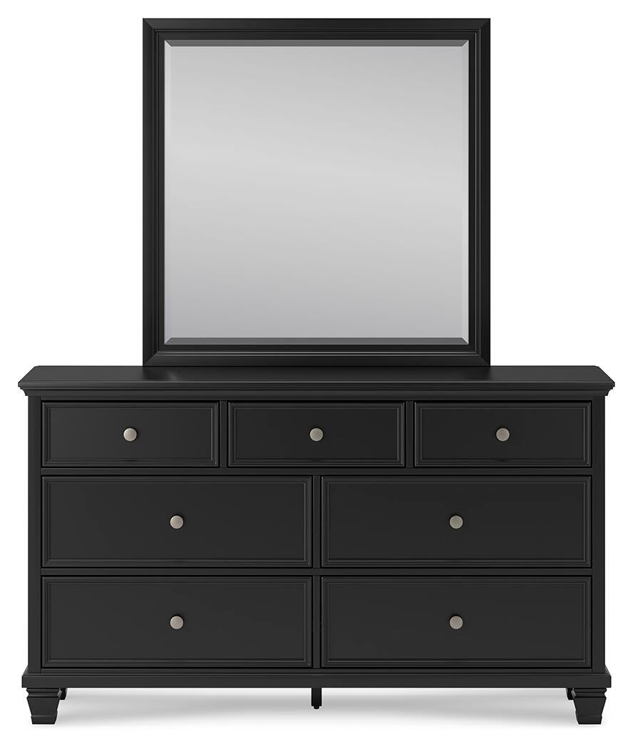 Lanolee California  Panel Storage Bed, Dresser And Mirror