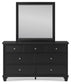 Lanolee California  Panel Storage Bed, Dresser And Mirror