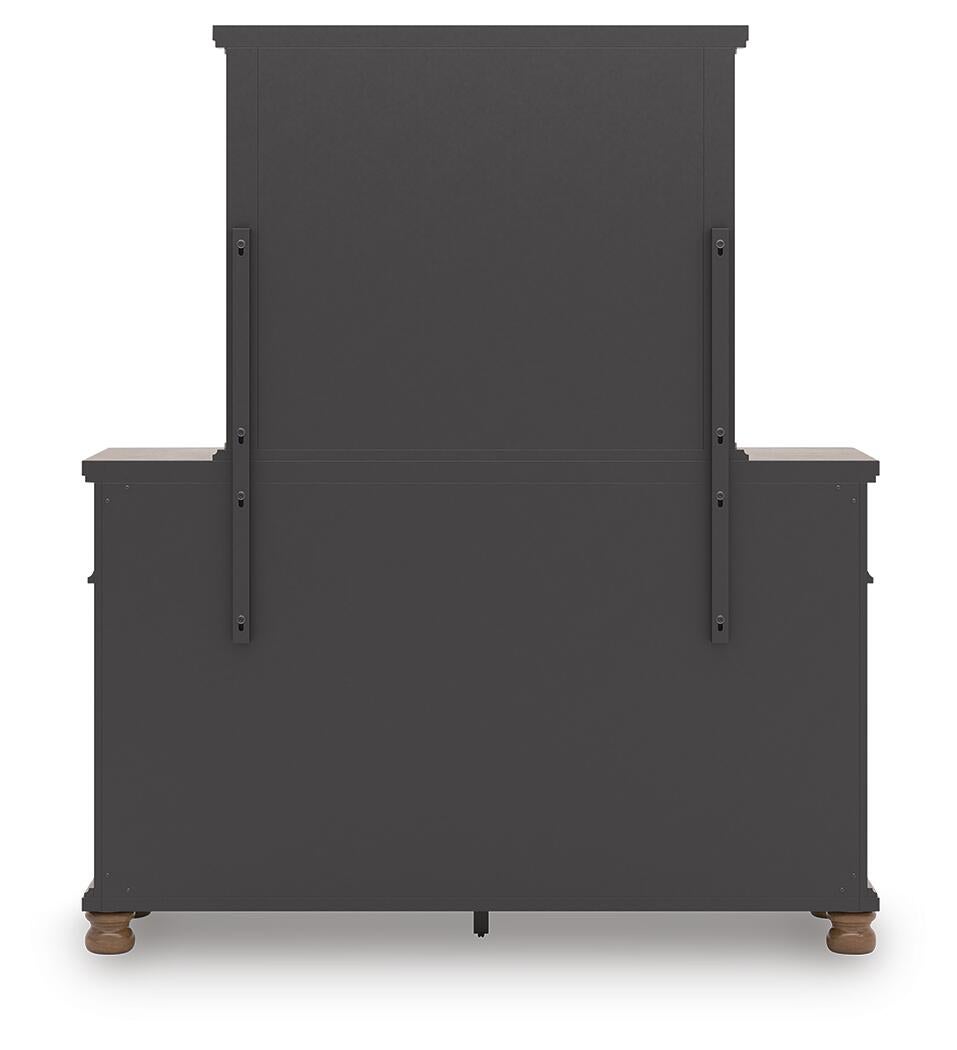 Rowlenstown  Poster Bed With Mirrored Dresser And Nightstand