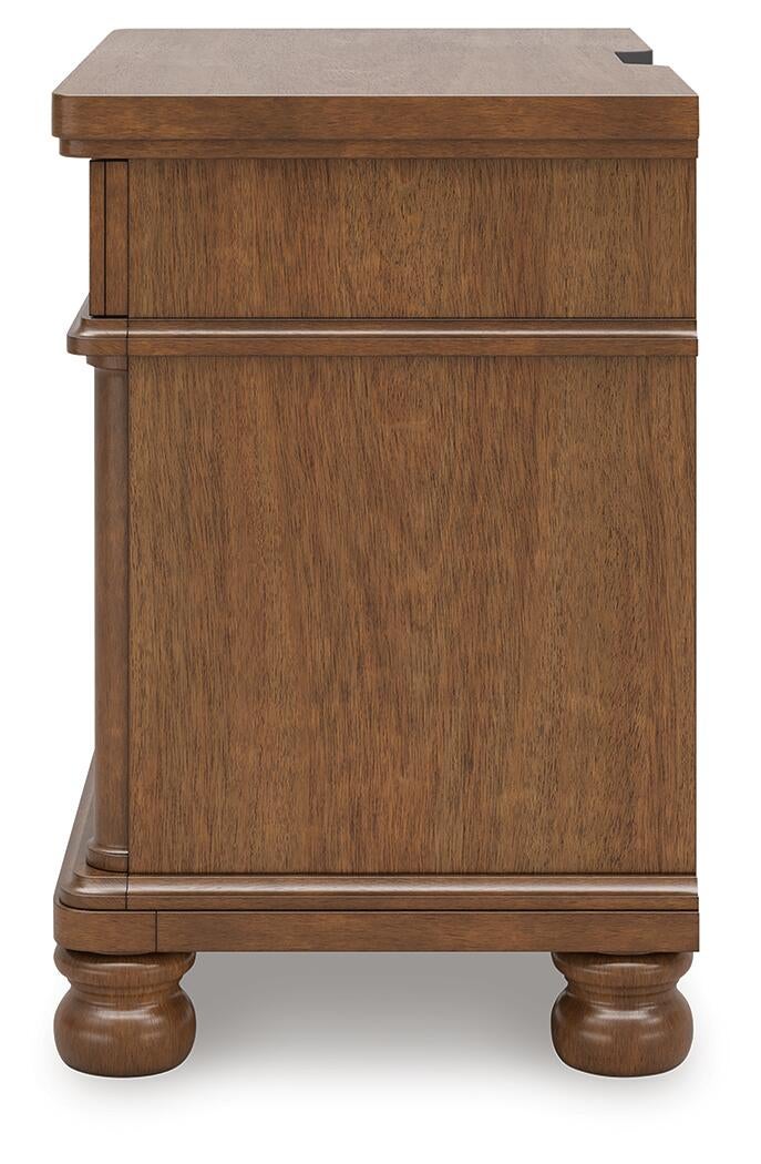 Rowlenstown  Poster Bed With Mirrored Dresser And Nightstand
