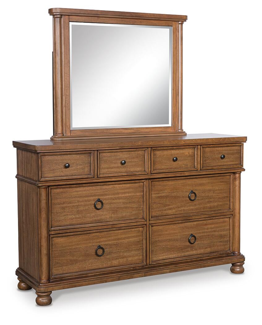Rowlenstown California  Poster Bed With Mirrored Dresser And Nightstand