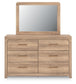 Kinlanni  Upholstered Platform Bed, Dresser, Mirror And Nightstand