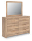 Kinlanni  Upholstered Platform Bed, Dresser, Mirror And Nightstand