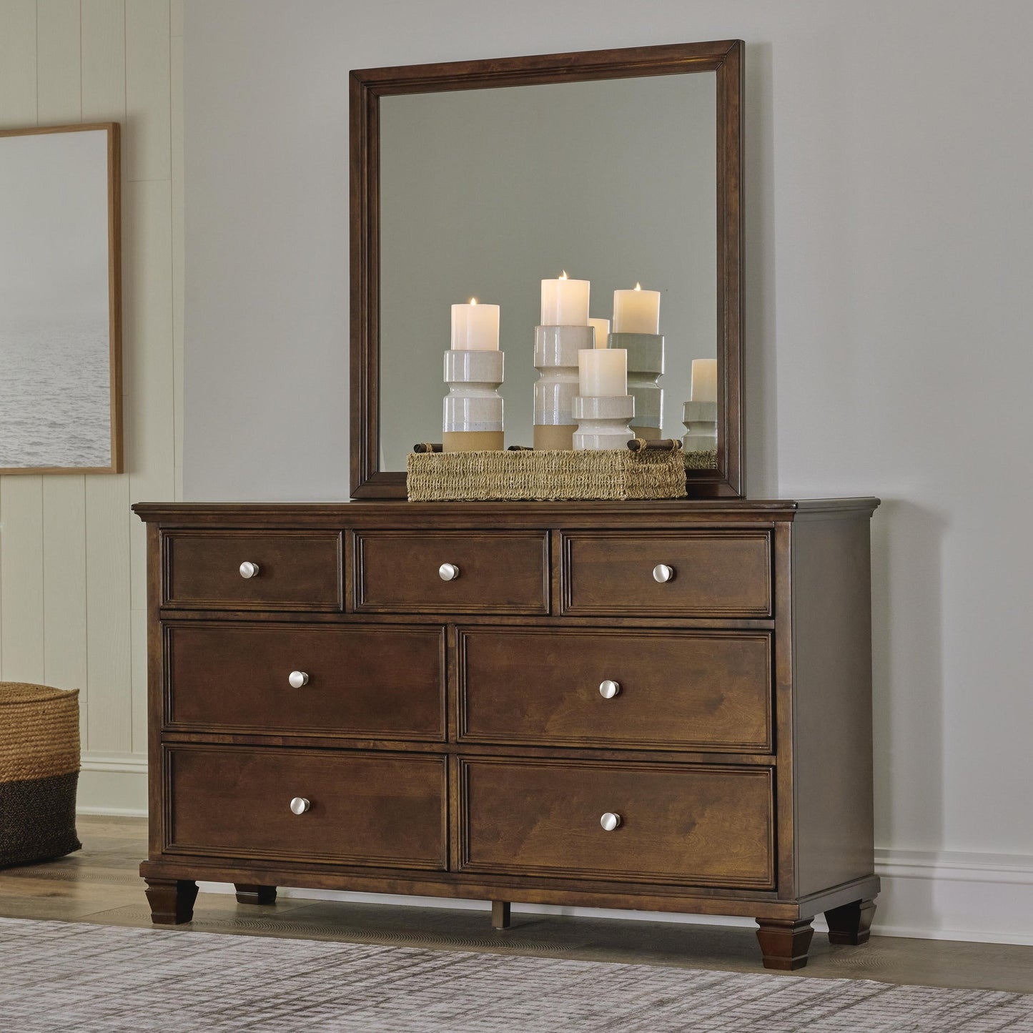 Danabrin California  Panel Storage Bed, Dresser And Mirror