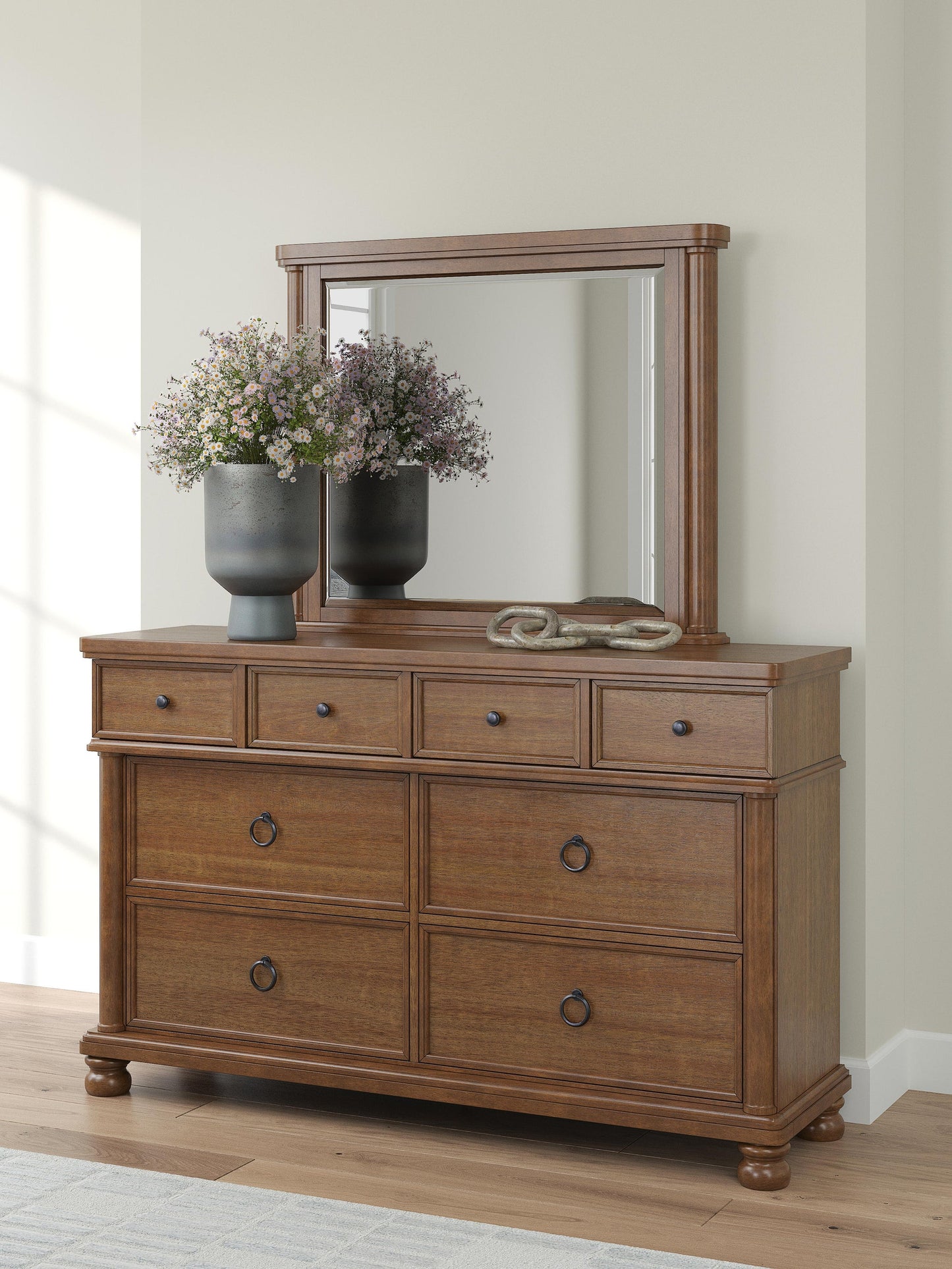 Rowlenstown California  Poster Bed With Mirrored Dresser
