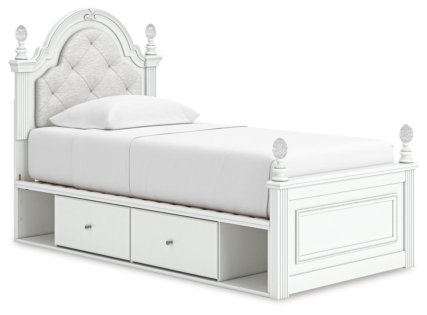 Kozlani  Upholstered Panel Storage Bed, Dresser And Mirror
