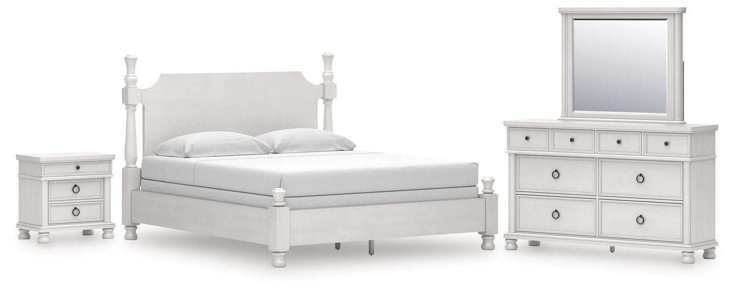 Rowlenstown California  Poster Bed, Dresser, Mirror And Nightstand