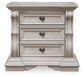 Bruchandi California  Upholstered Panel Bed With Mirrored Dresser And Nightstand