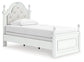 Kozlani  Upholstered Panel Bed, Dresser And Mirror