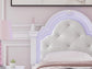 Kozlani  Upholstered Panel Bed, Dresser And Mirror