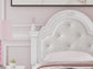 Kozlani  Upholstered Panel Bed, Dresser And Mirror