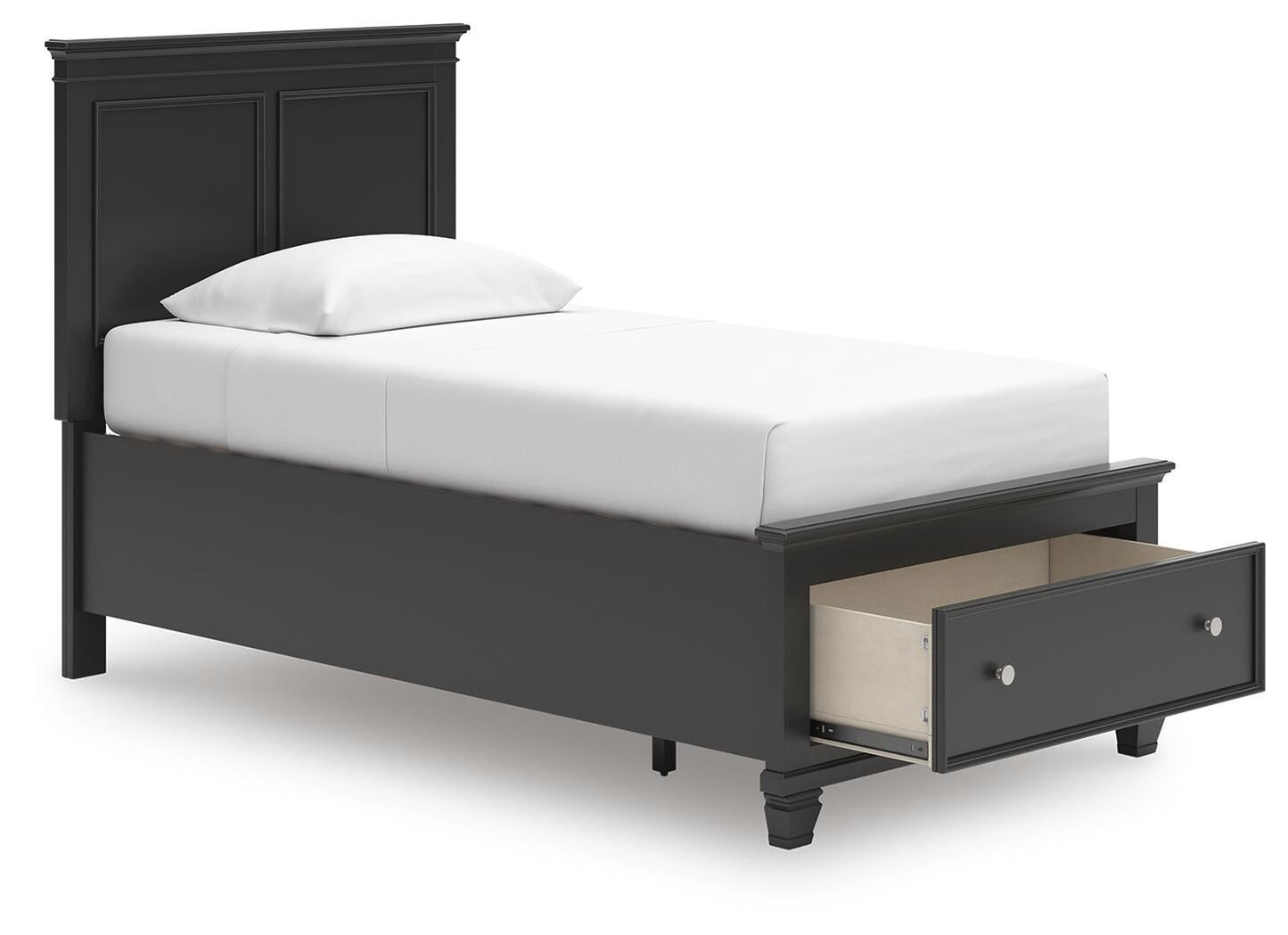 Lanolee  Panel Storage Bed, Dresser, Mirror And Nightstand