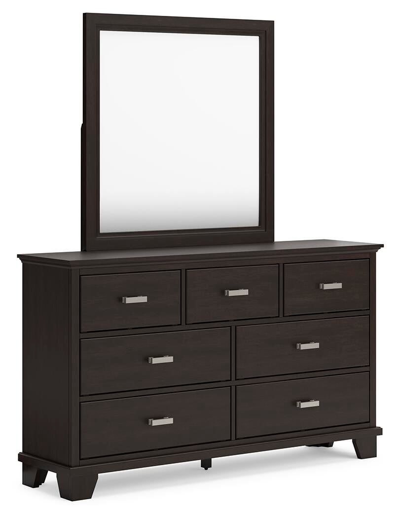 Covetown  Panel Bed, Dresser, Mirror, Chest And Nightstand