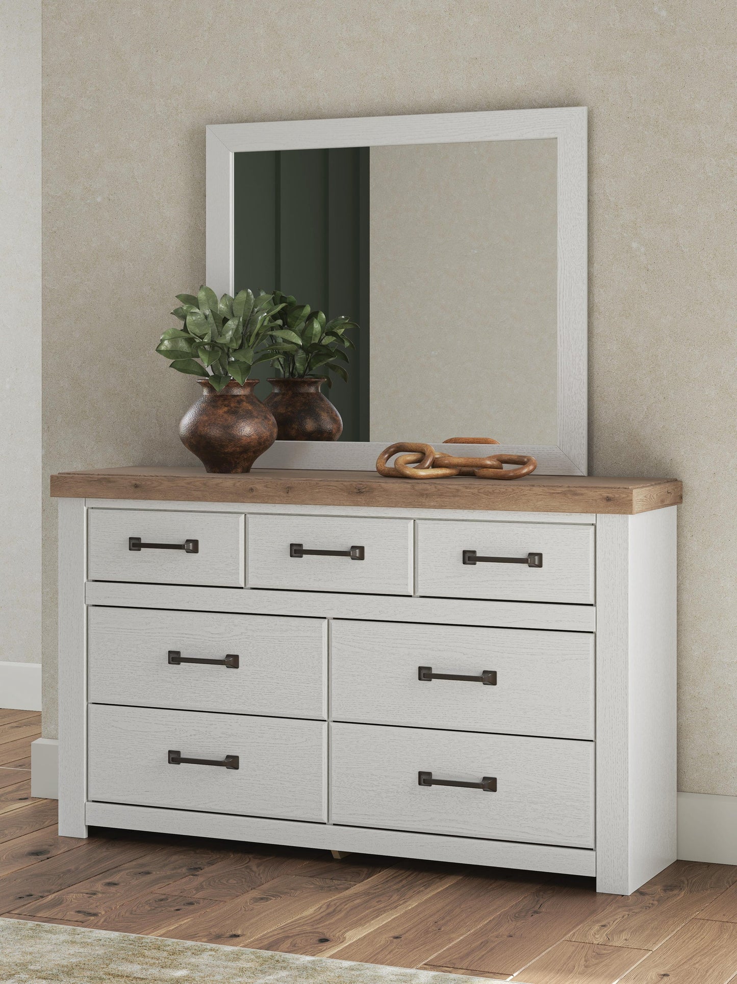 Savonport  Panel Bed, Dresser And Mirror