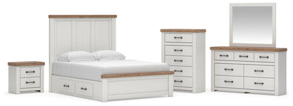 Savonport  Panel Bed With Storage, Dresser, Mirror, Chest And Nightstand