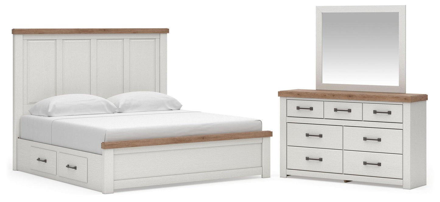 Savonport  Panel Bed With Storage, Dresser And Mirror