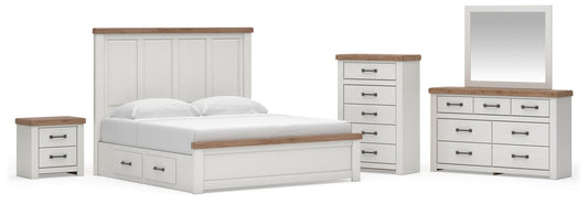 Savonport  Panel Bed With Storage, Dresser, Mirror, Chest And Nightstand