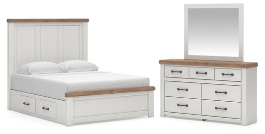 Savonport  Panel Bed With Storage, Dresser And Mirror