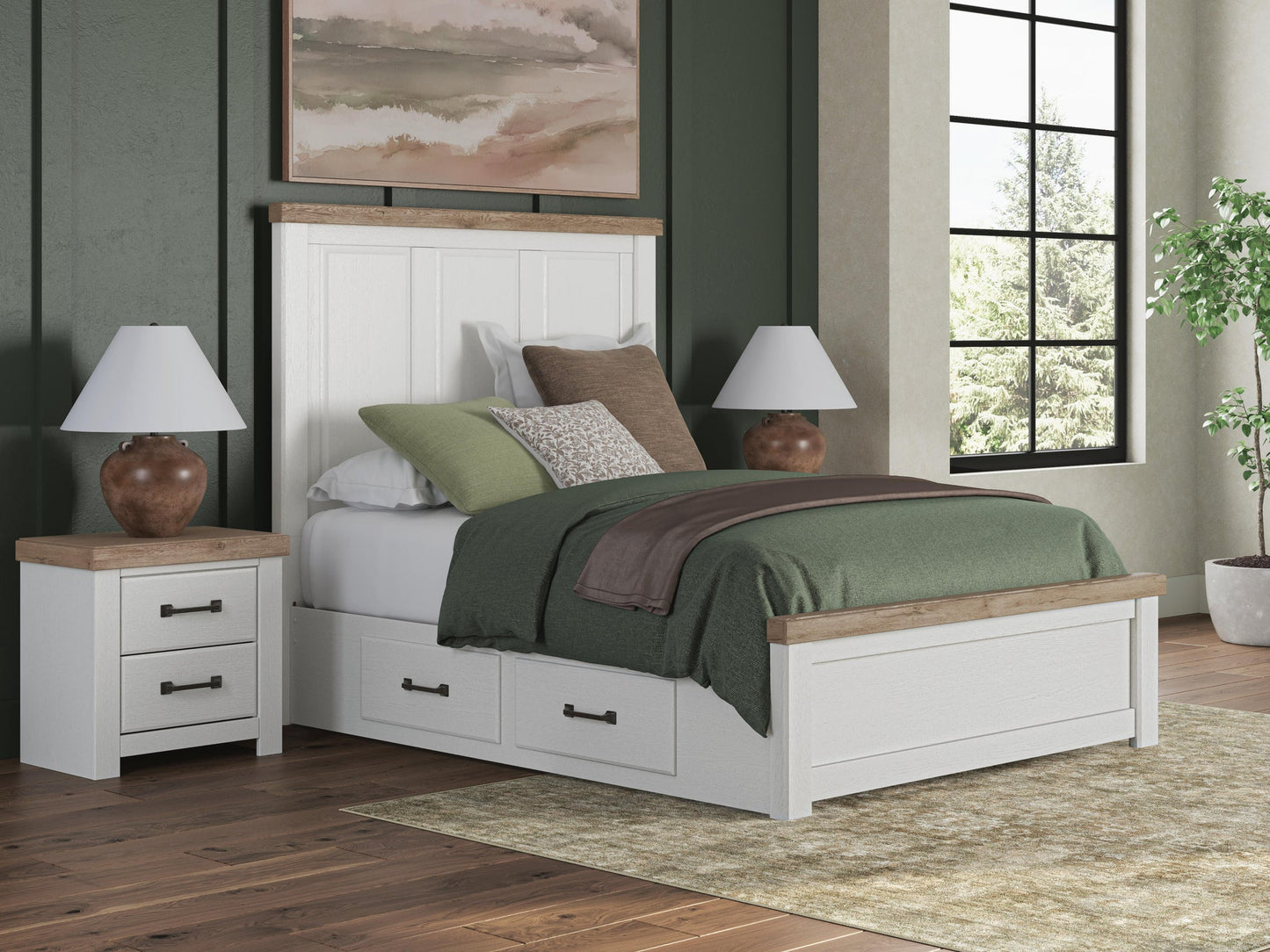 Savonport  Panel Bed With Storage. Dresser, Mirror And Nightstand