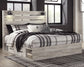 Cambeck  Panel Bed With 4 Storage Drawers With Mirrored Dresser And 2 Nightstands