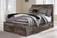 Derekson  Panel Bed With 6 Storage Drawers With Mirrored Dresser And Chest